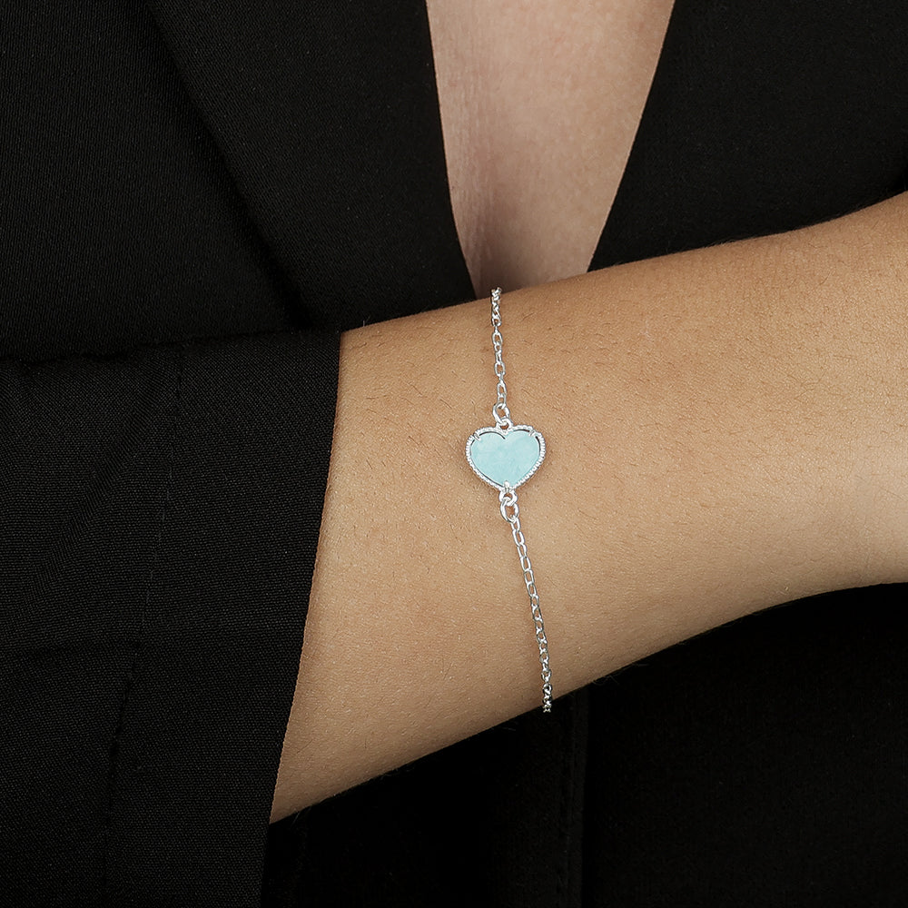 Pulseira de Zircônia Azul Claro em Prata 925 - Galeria